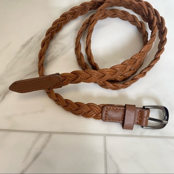 Vegan Leather 44" Tan Braided Boho Belt - Picture 3 of 11